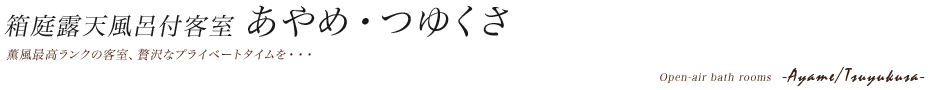 箱庭露天風付客室『あやめ＆つゆくさ』